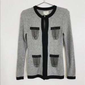 Torn by Ronny Kobo Cashmere Chain Link Sweater Cardigan